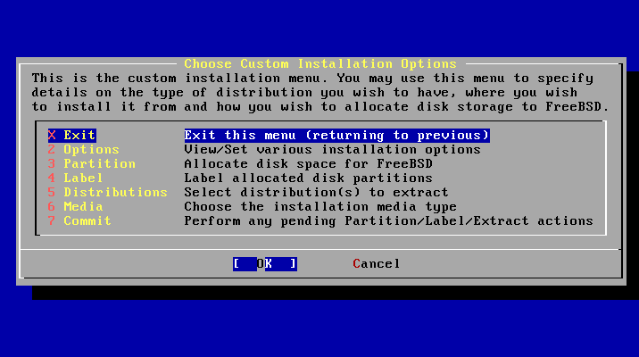 FreeBSD Custom Installation Options