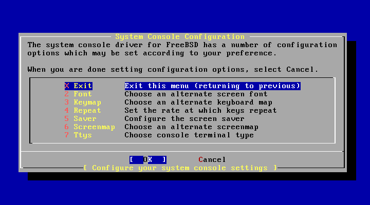 FreeBSD Console Configuration