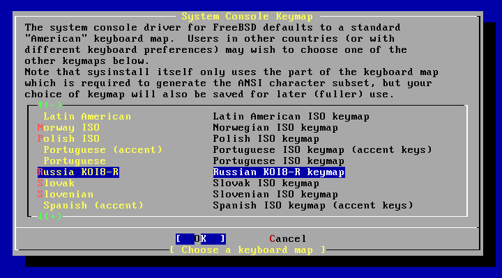 FreeBSD System Console Keymap