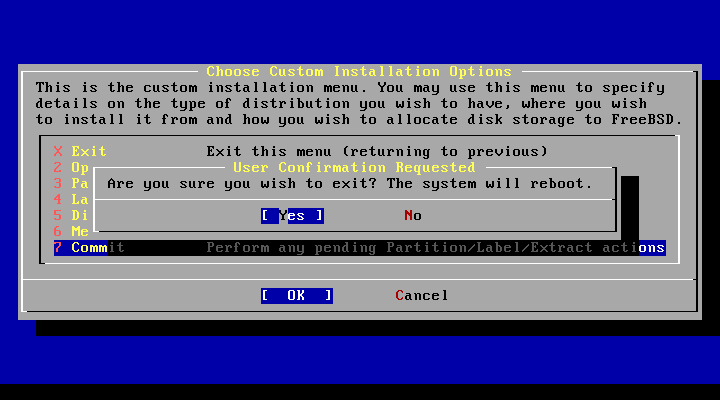 FreeBSD Exit Instalation